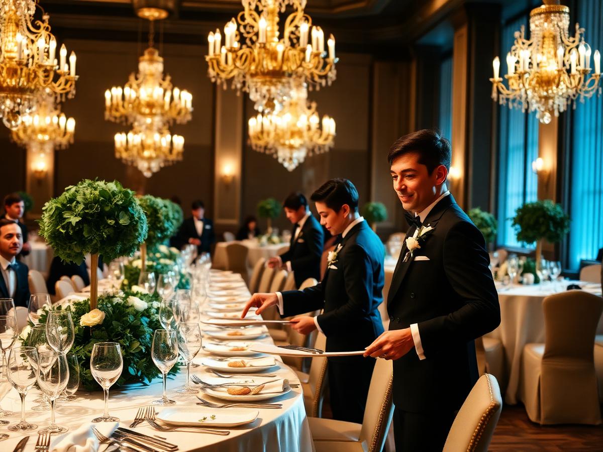 Event waiters at a wedding
